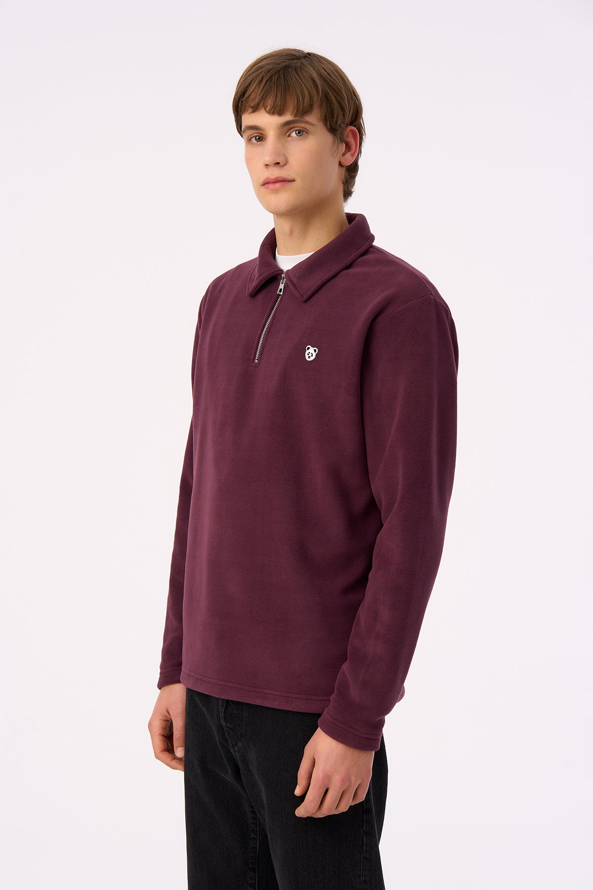 Panda Quarter-Zip Polar - Mürdüm