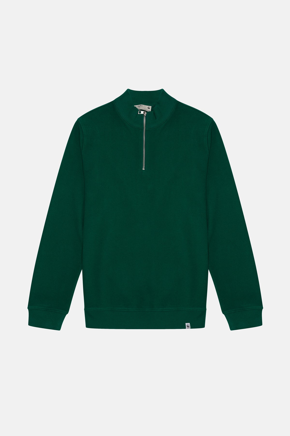 Basic Super Soft Çeyrek Fermuarlı Sweatshirt - Nefti Yeşili