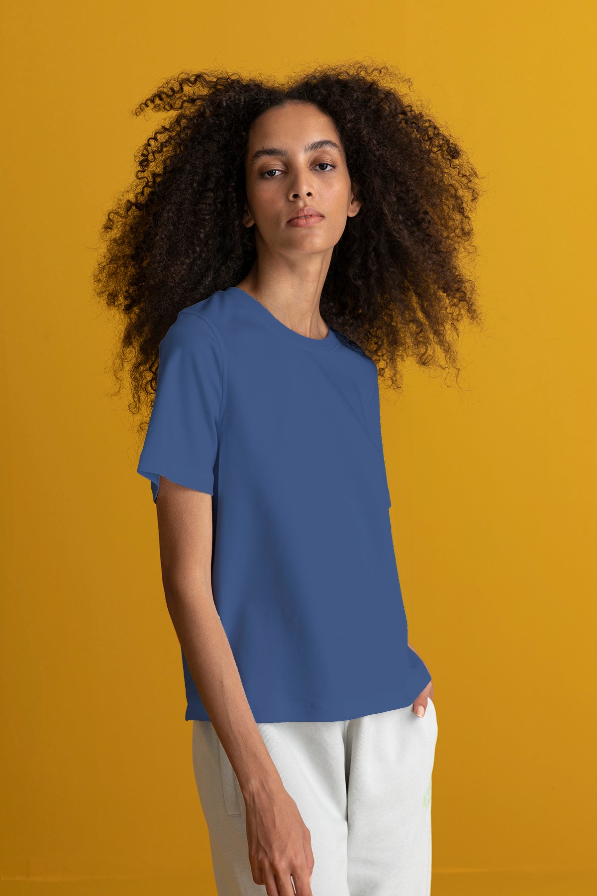 Basic Kadın Light-Weight T-shirt - Lacivert