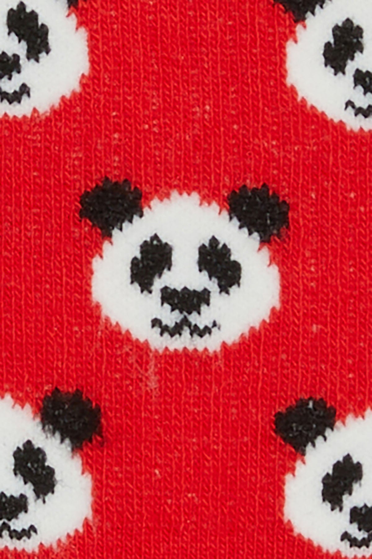 Panda Desenli Çorap - Kırmızı