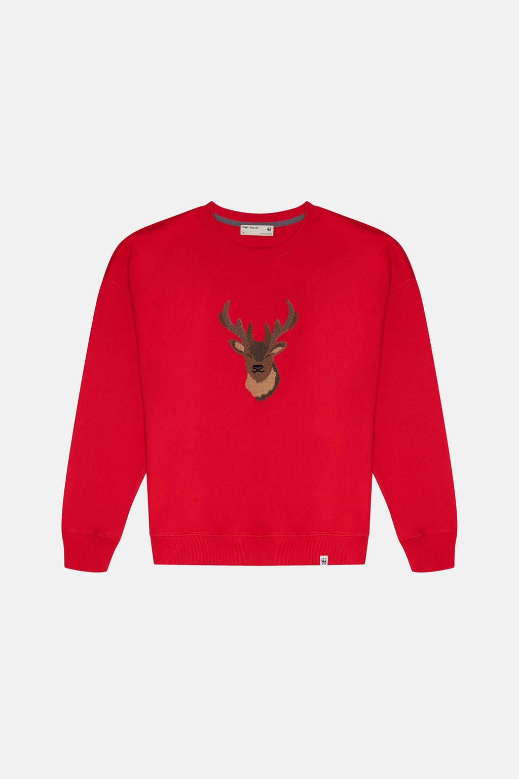 Geyik Punch Sweatshirt - Kırmızı