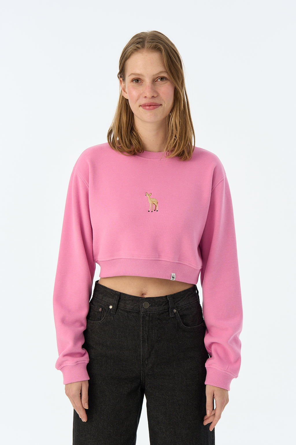 Ceylan SuperSoft Crop Sweatshirt - Pembe