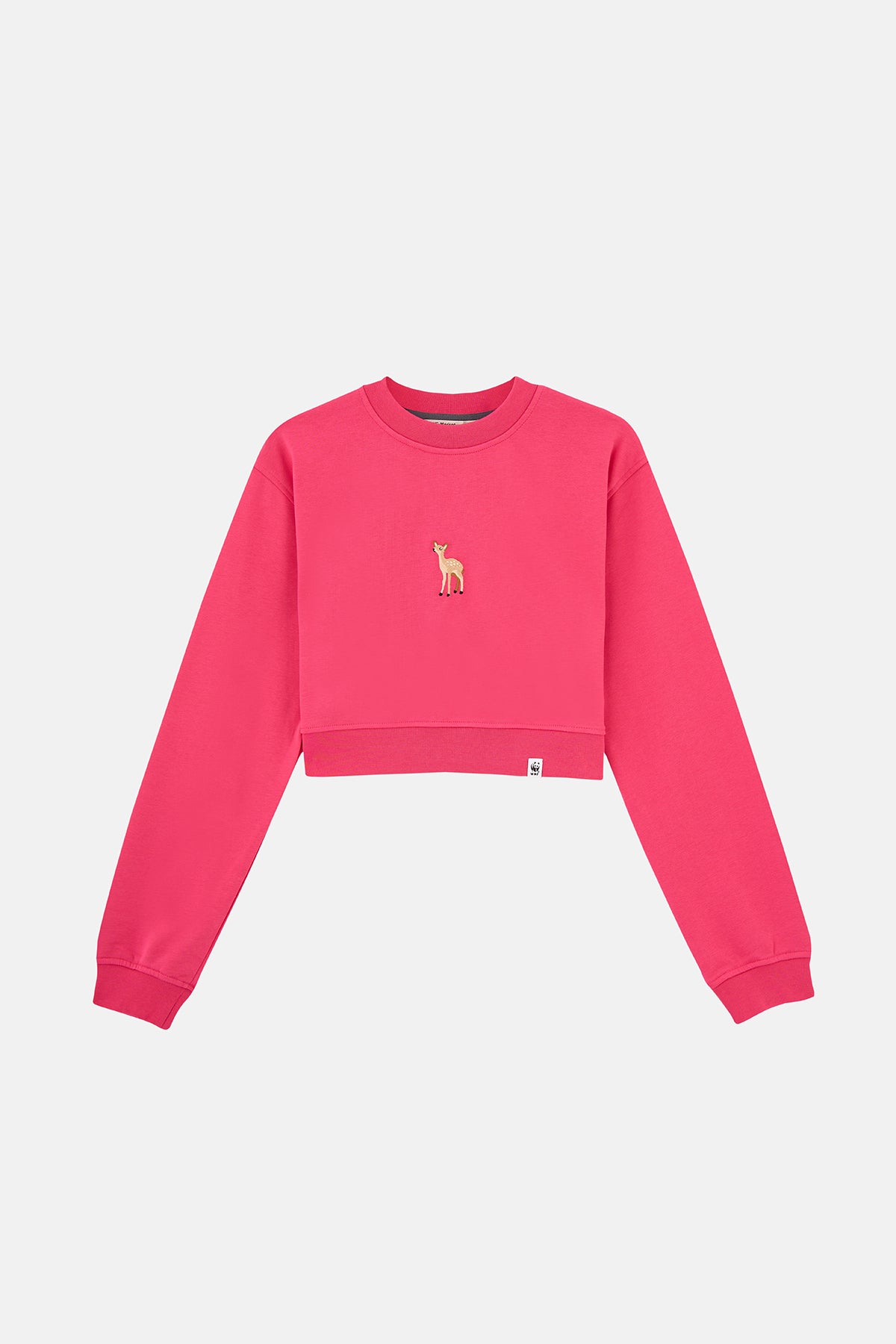 Dağ Ceylanı Soft Fleece Crop Sweatshirt - Pembe