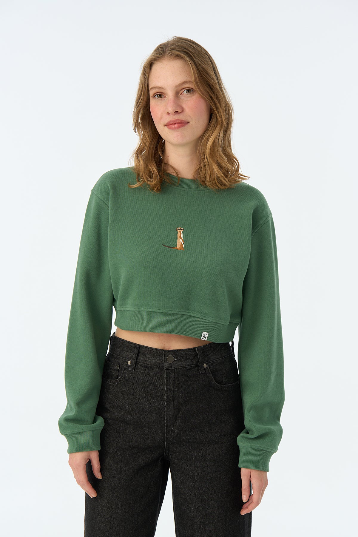 Mirket SuperSoft Crop Sweatshirt -  Yeşil