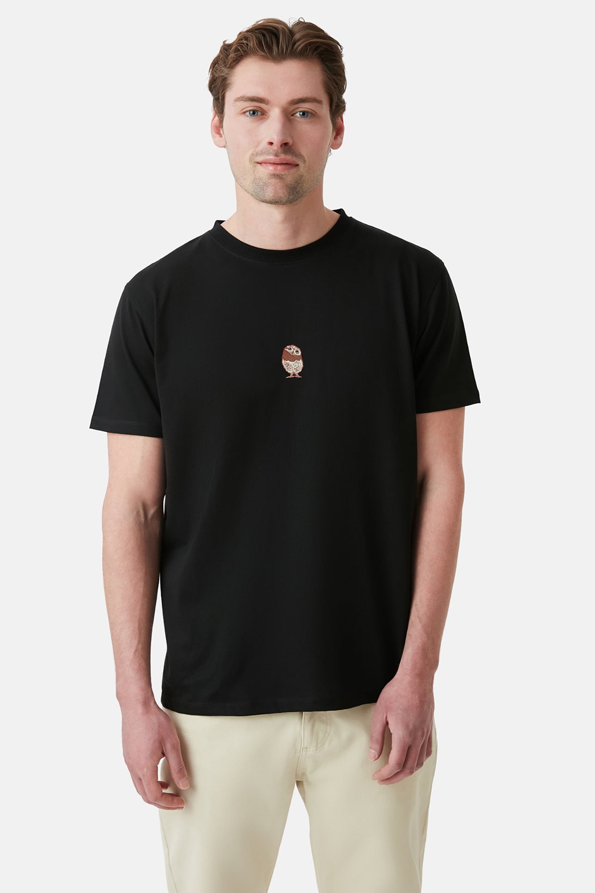 Cin Baykuşu Light-Weight T-shirt - Siyah