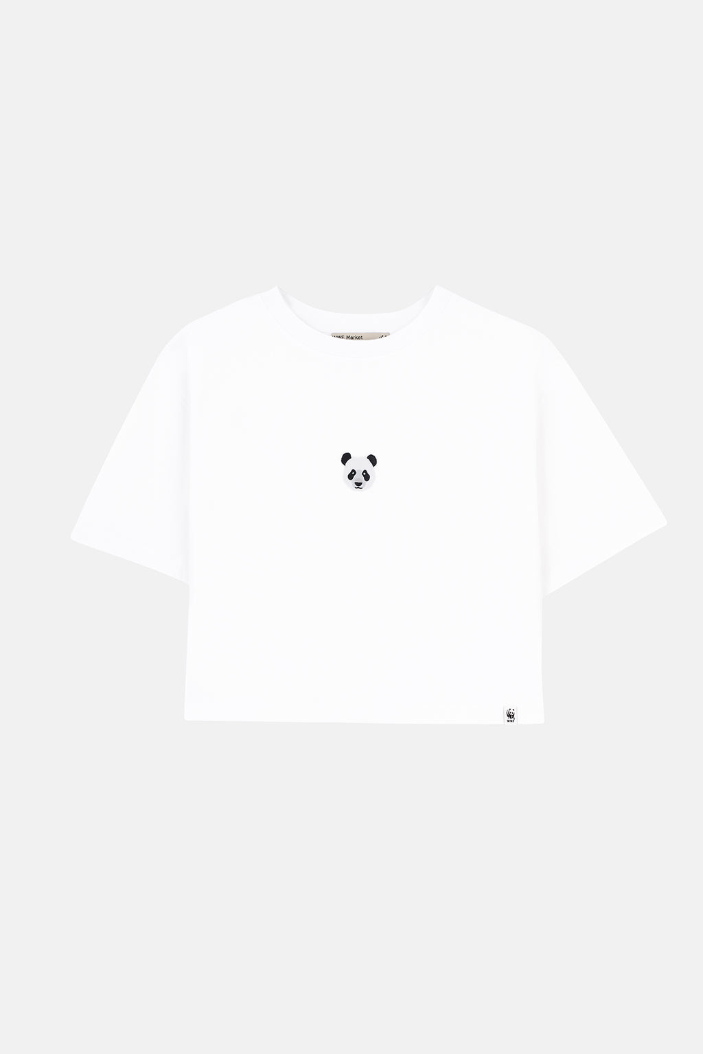 Panda Supreme Crop T-shirt  - Beyaz