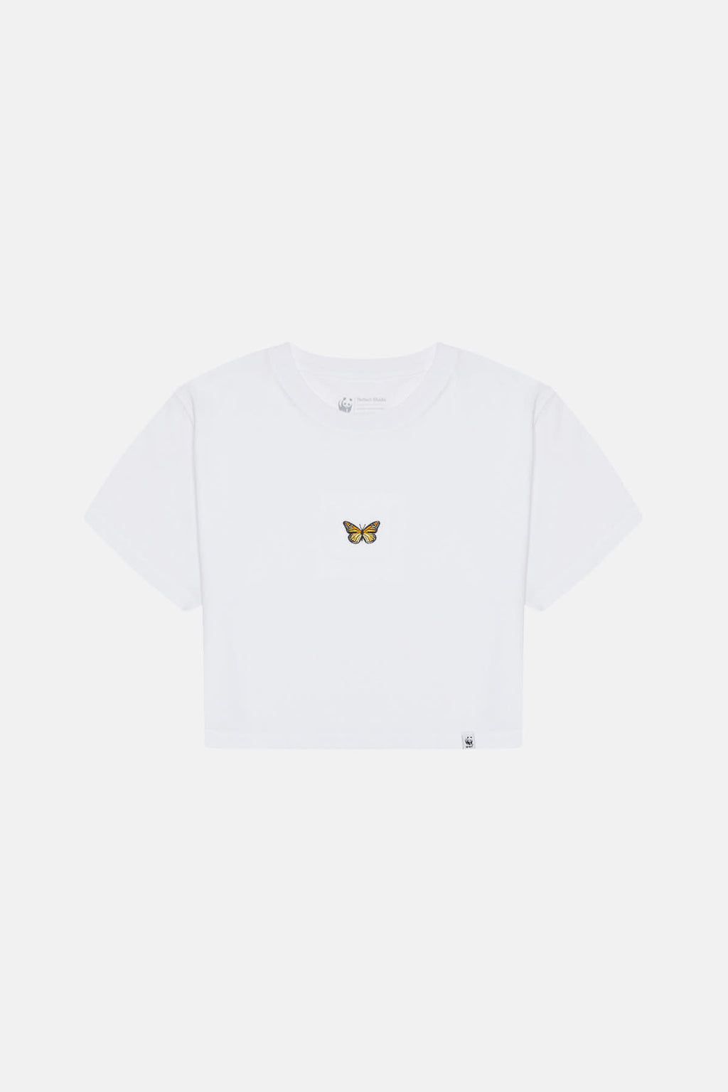 Monark Kelebeği Crop Light-Weight T-shirt - Beyaz