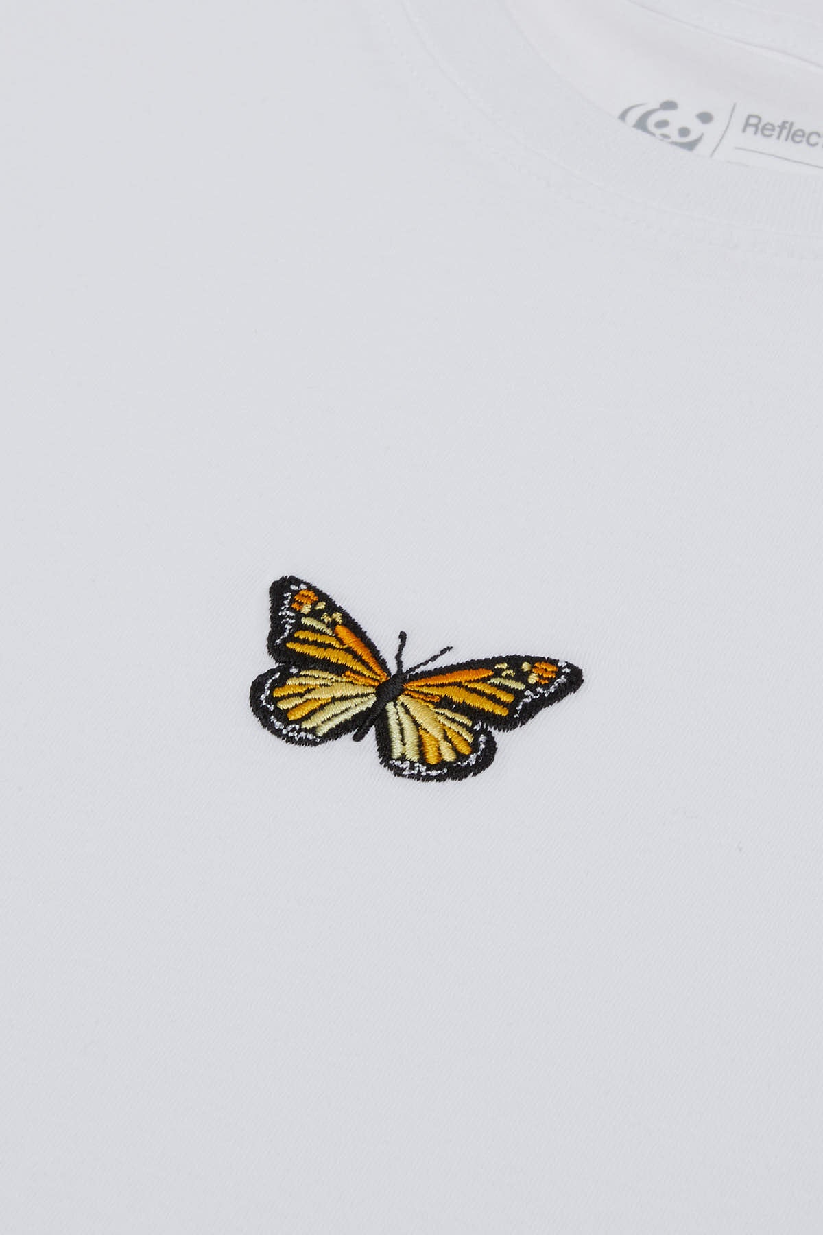 Monark Kelebeği Crop Light-Weight T-shirt - Beyaz