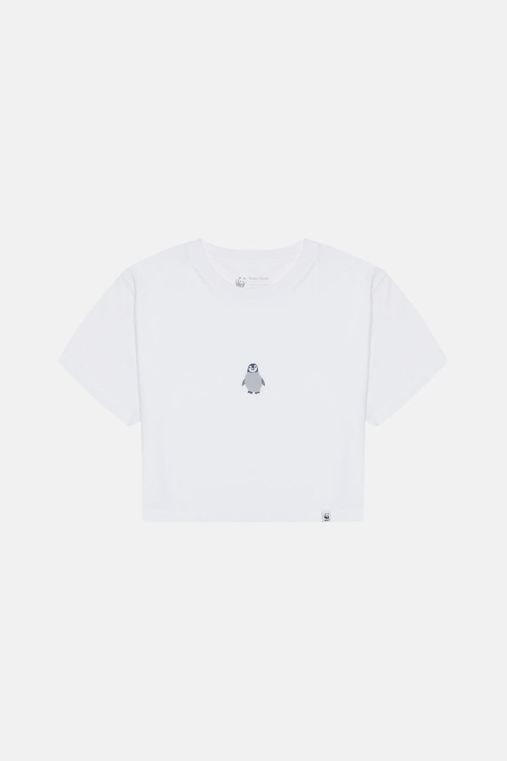 Yavru İmparator Penguen Crop Light-Weight T-shirt - Beyaz