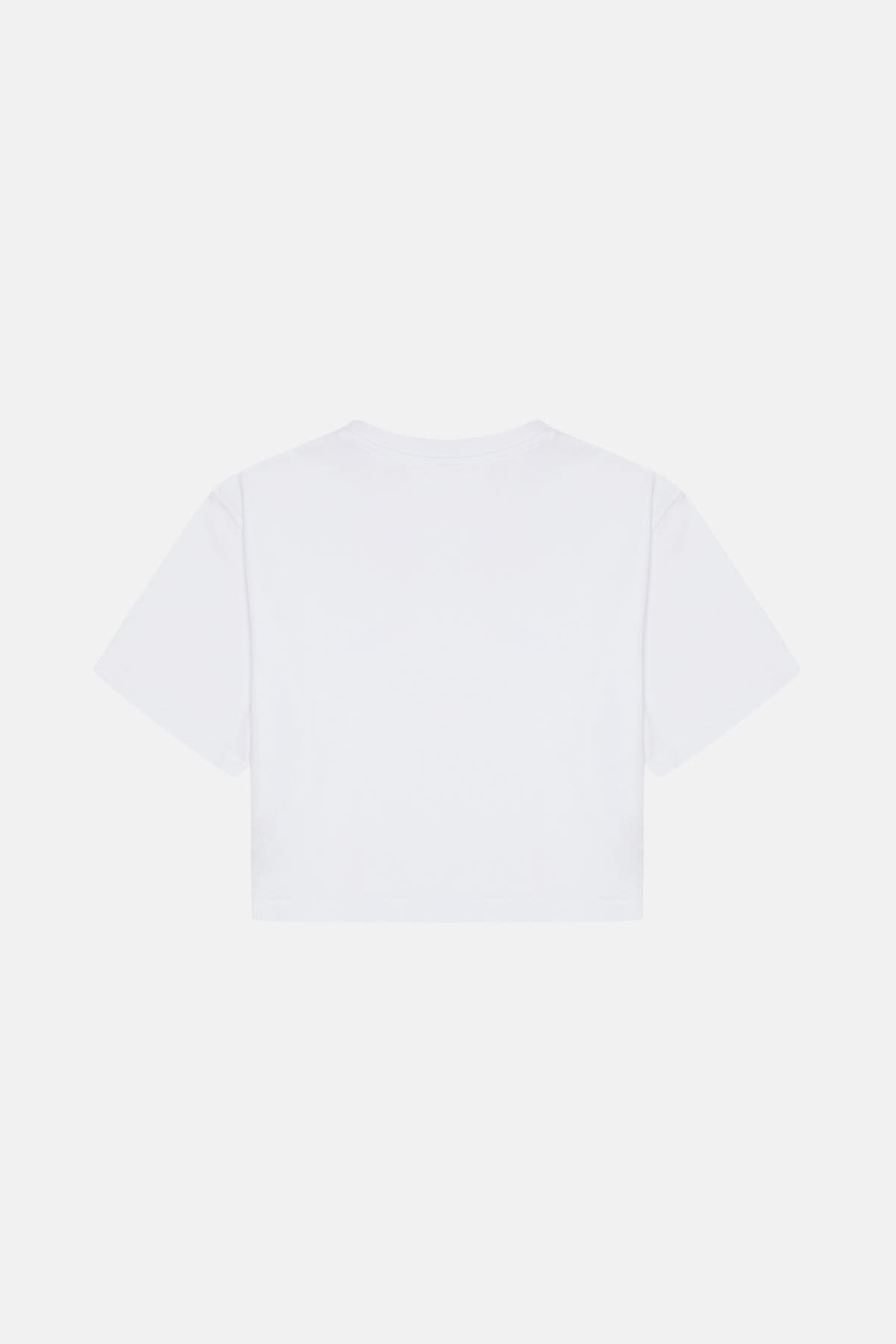 Yavru İmparator Penguen Crop Light-Weight T-shirt - Beyaz