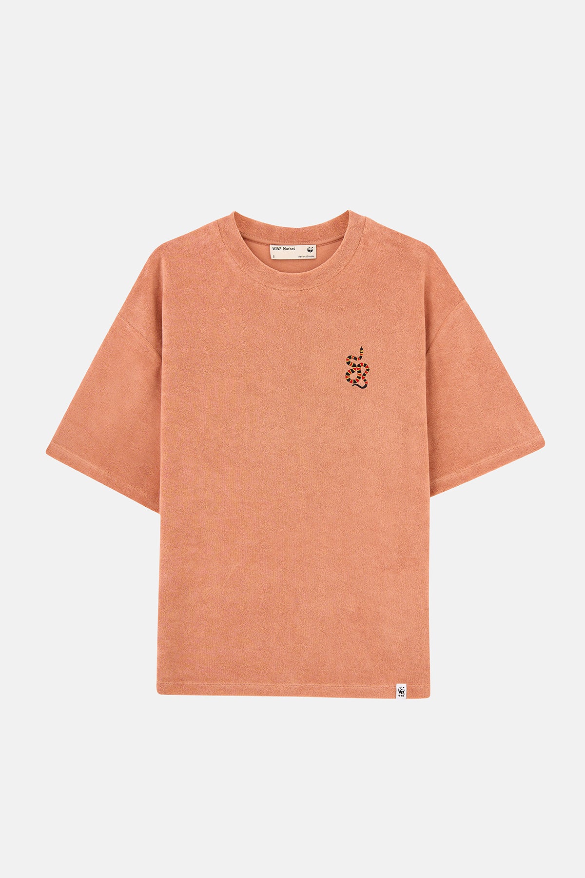 Mercan Yılanı Terry Oversize T-shirt - Toprak Rengi