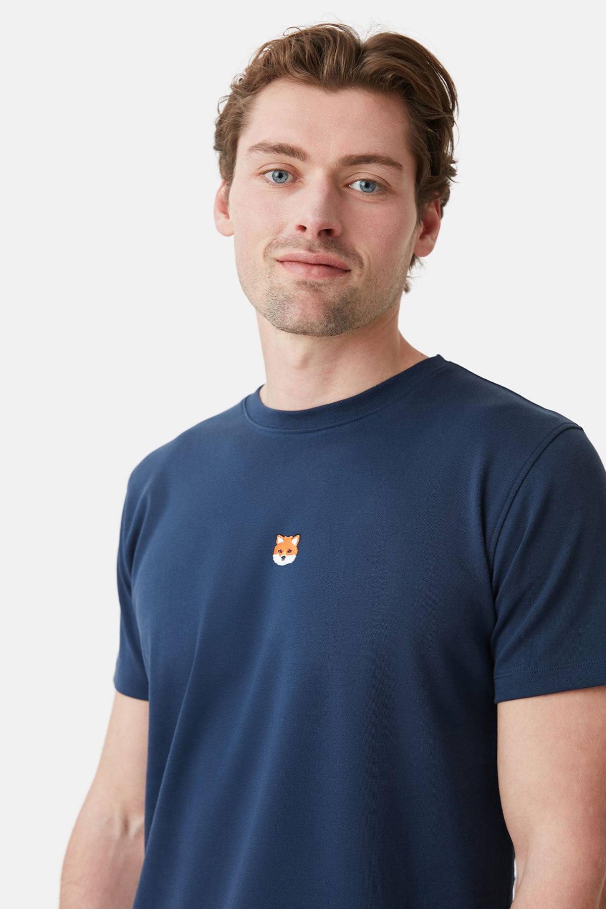 Kızıl Tilki Kafa Premium T-Shirt - Lacivert