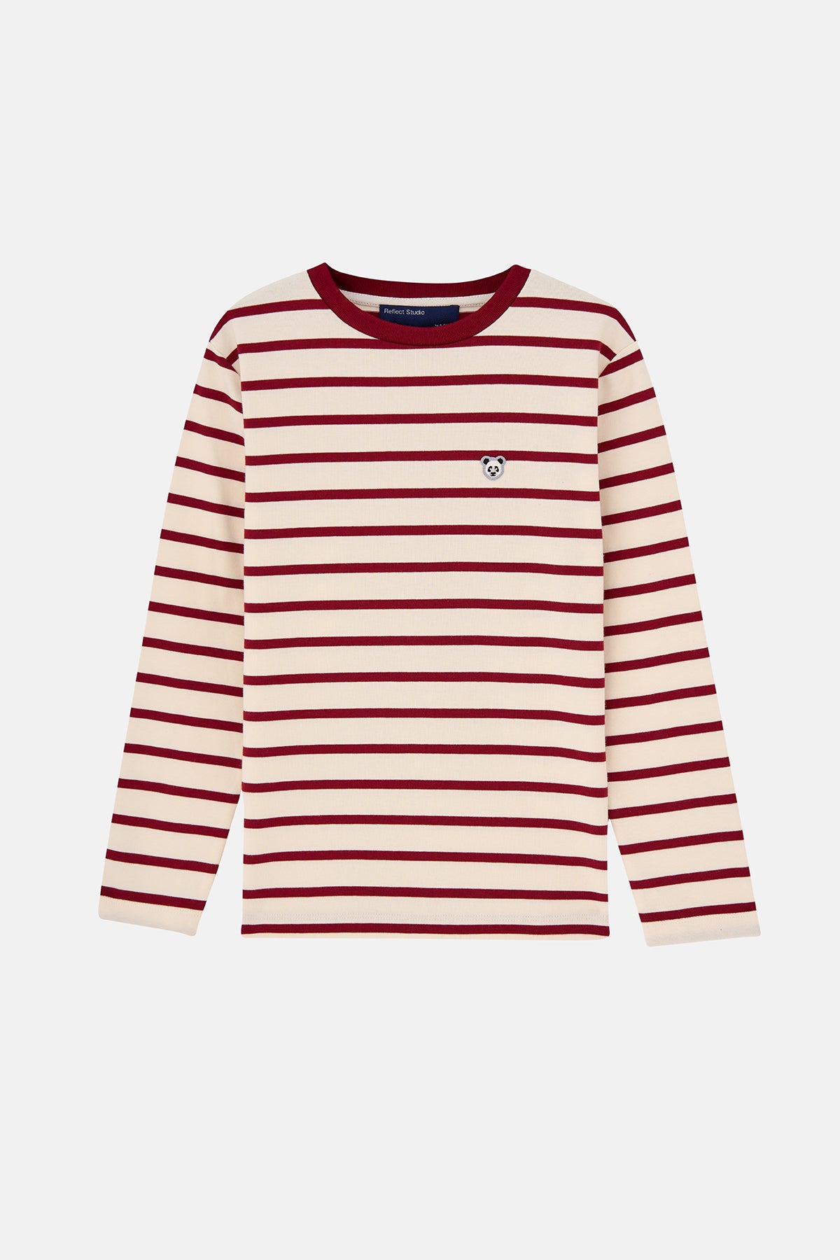 Panda Çocuk Heavyweight Uzun Kollu T-shirt - Kırmızı / Ekru