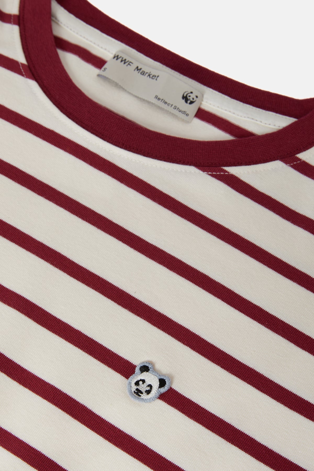 Panda Supreme Çizgili Uzun Kollu T-Shirt - Kırmızı/Krem