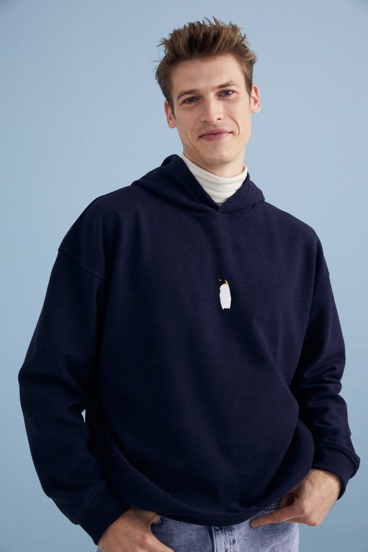 İmparator Penguen SuperSoft Hoodie - Lacivert