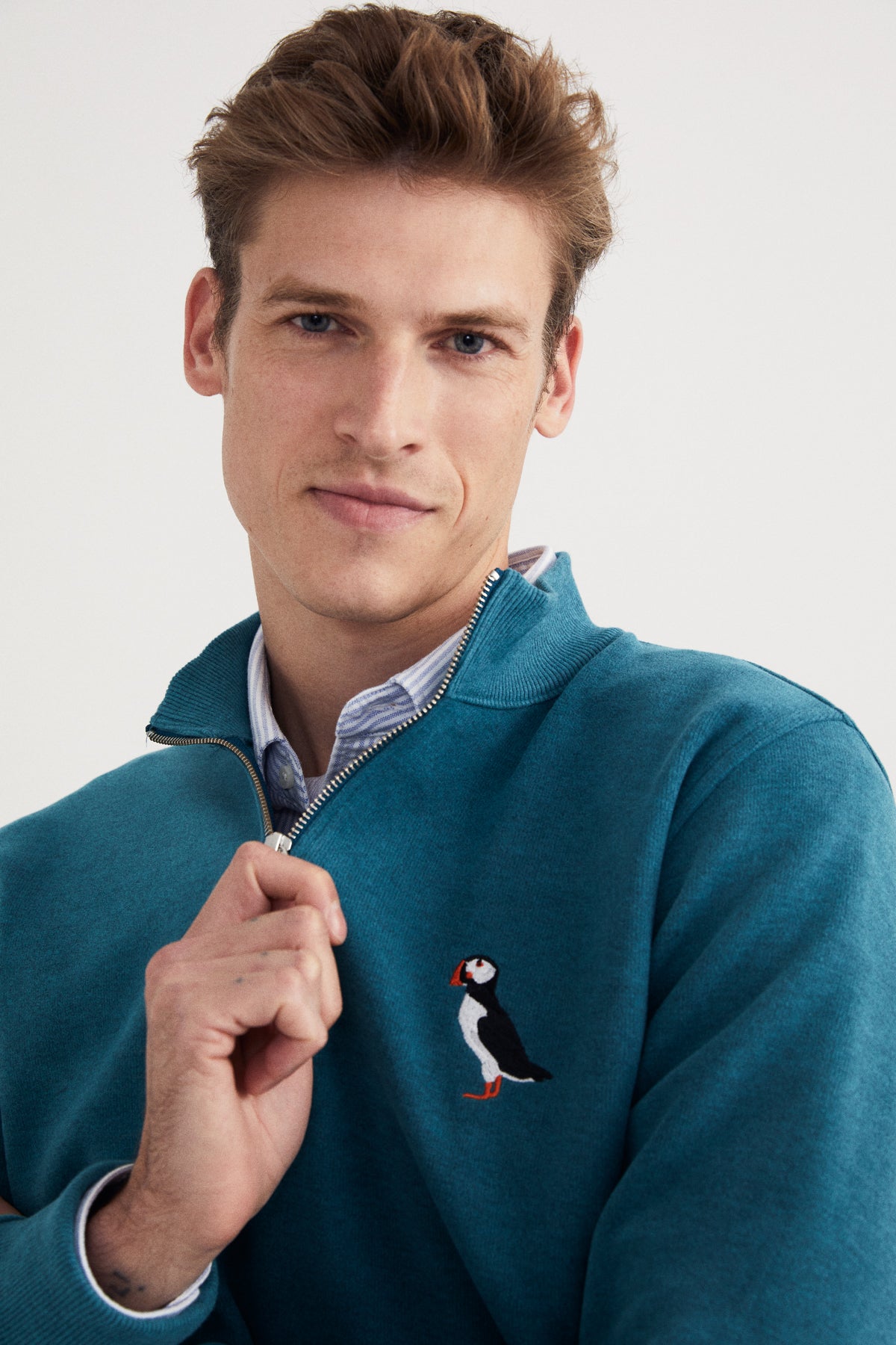 Puffin SuperSoft Quarter-Zip Sweatshirt - Turkuaz