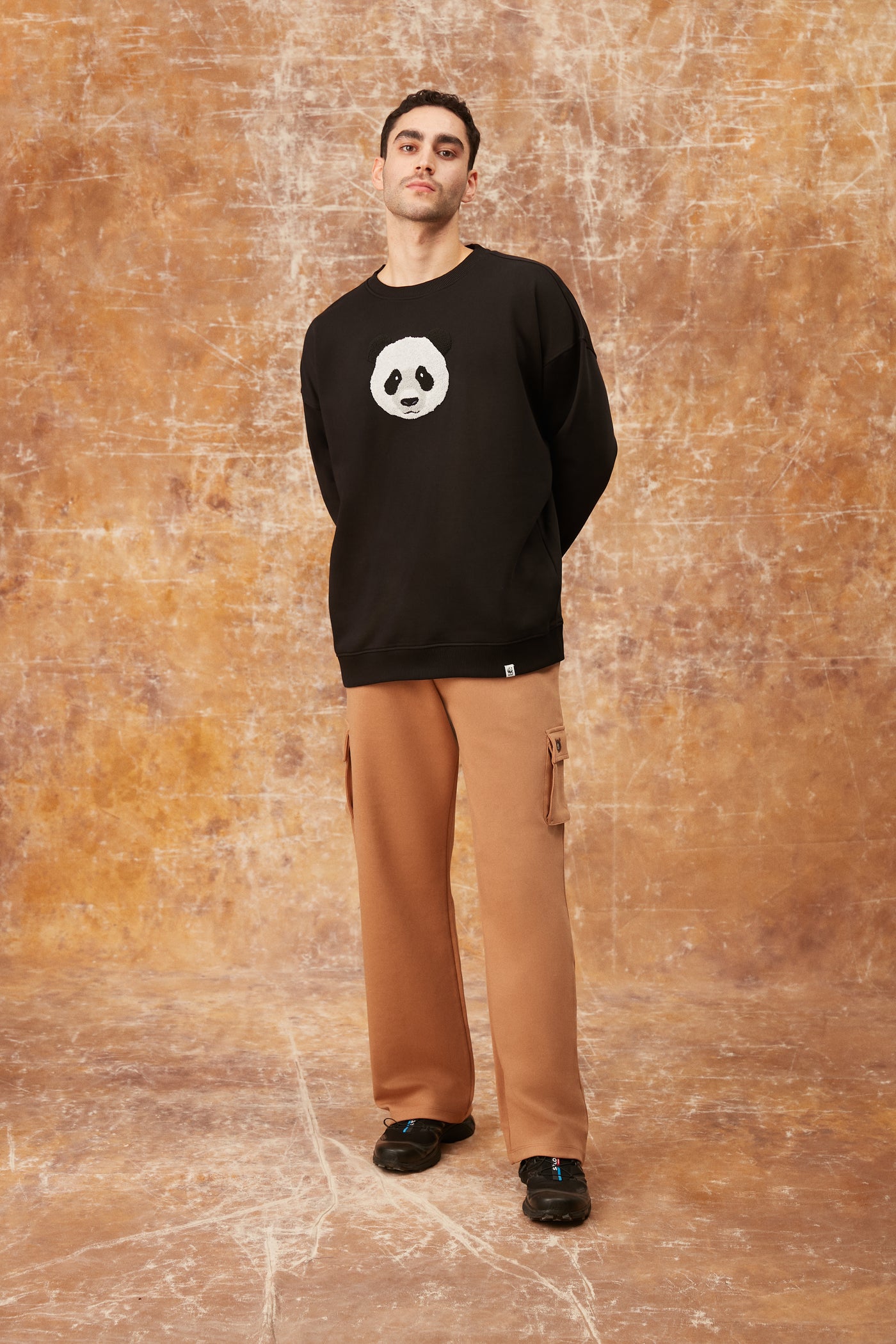 Panda Punch Sweatshirt - Siyah