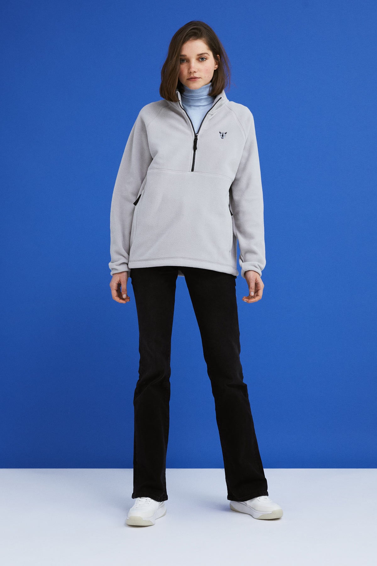 Gergedan Half-Zip Polar - Gri