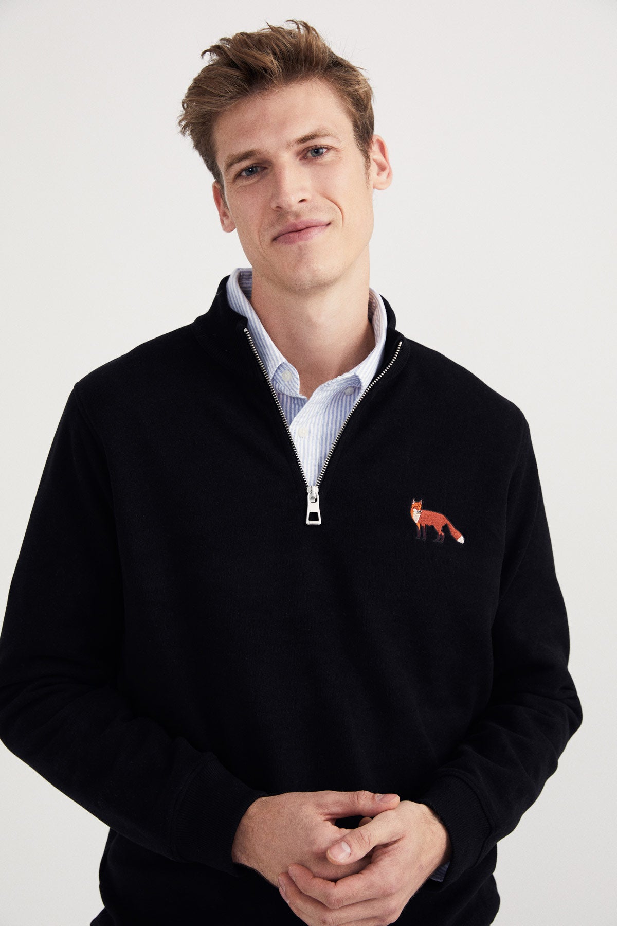 Kızıl Tilki SuperSoft Quarter-Zip Sweatshirt - Siyah