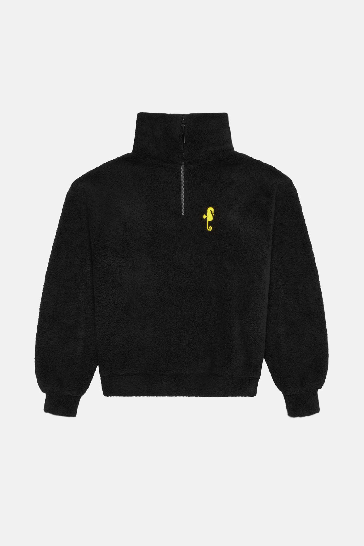 Denizatı  Sherpa Quarter-Zip Sweatshirt - Siyah