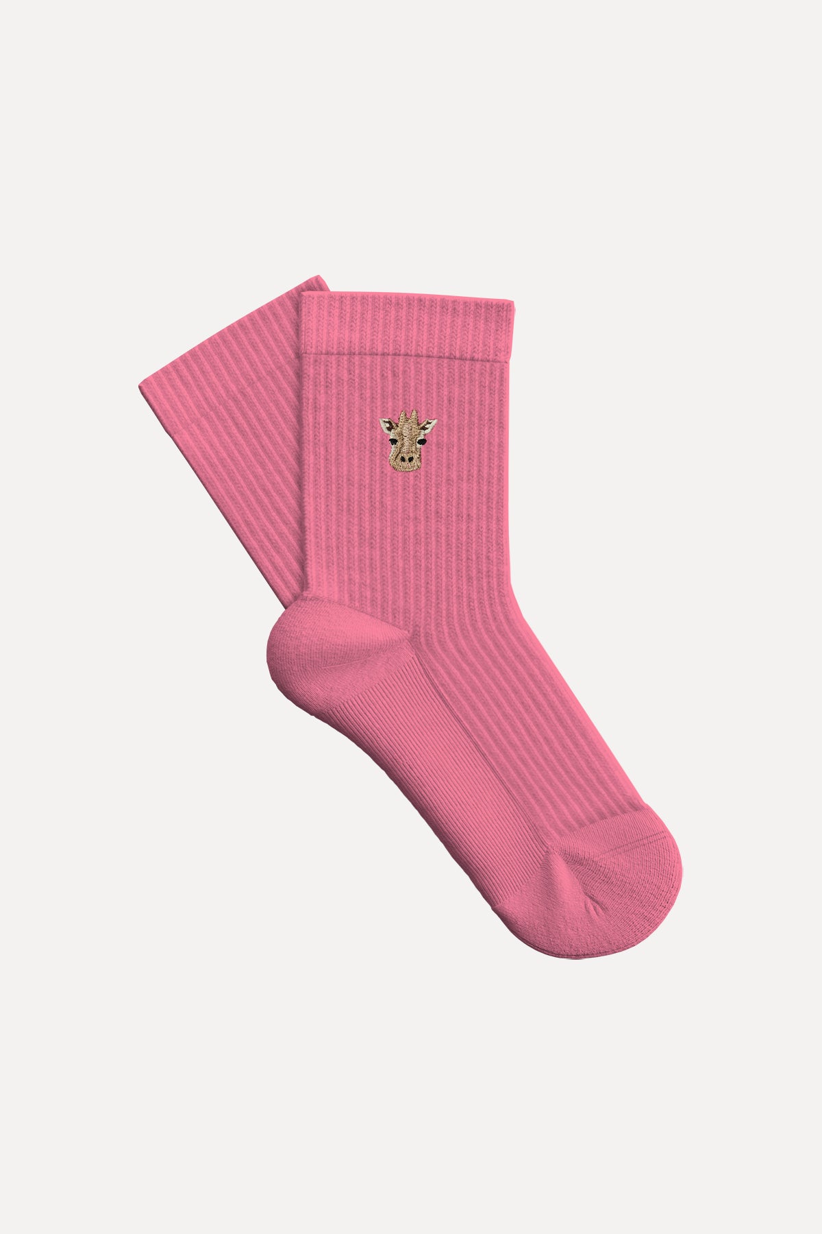 Zürafa Soket Havlu Çorap - Pembe
