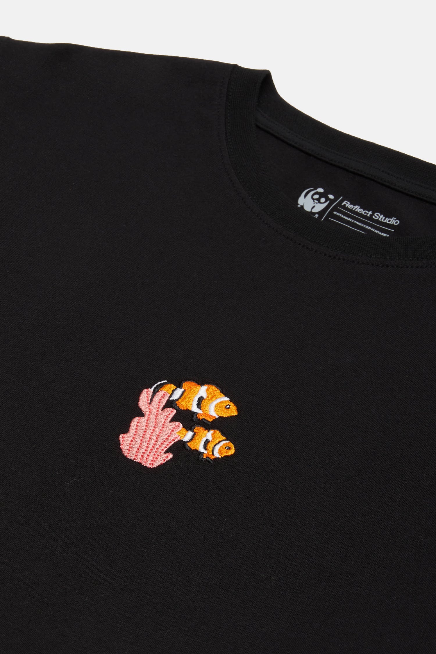 Palyaço Balığı Crop Light-Weight T-shirt - Siyah