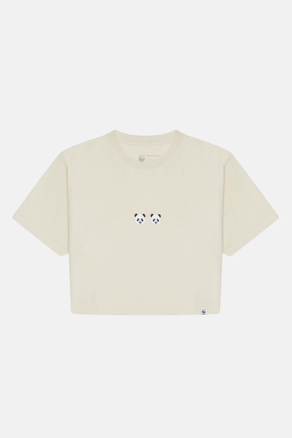 Chi & Chi Panda Supreme Crop T-shirt  - Parşömen Bej