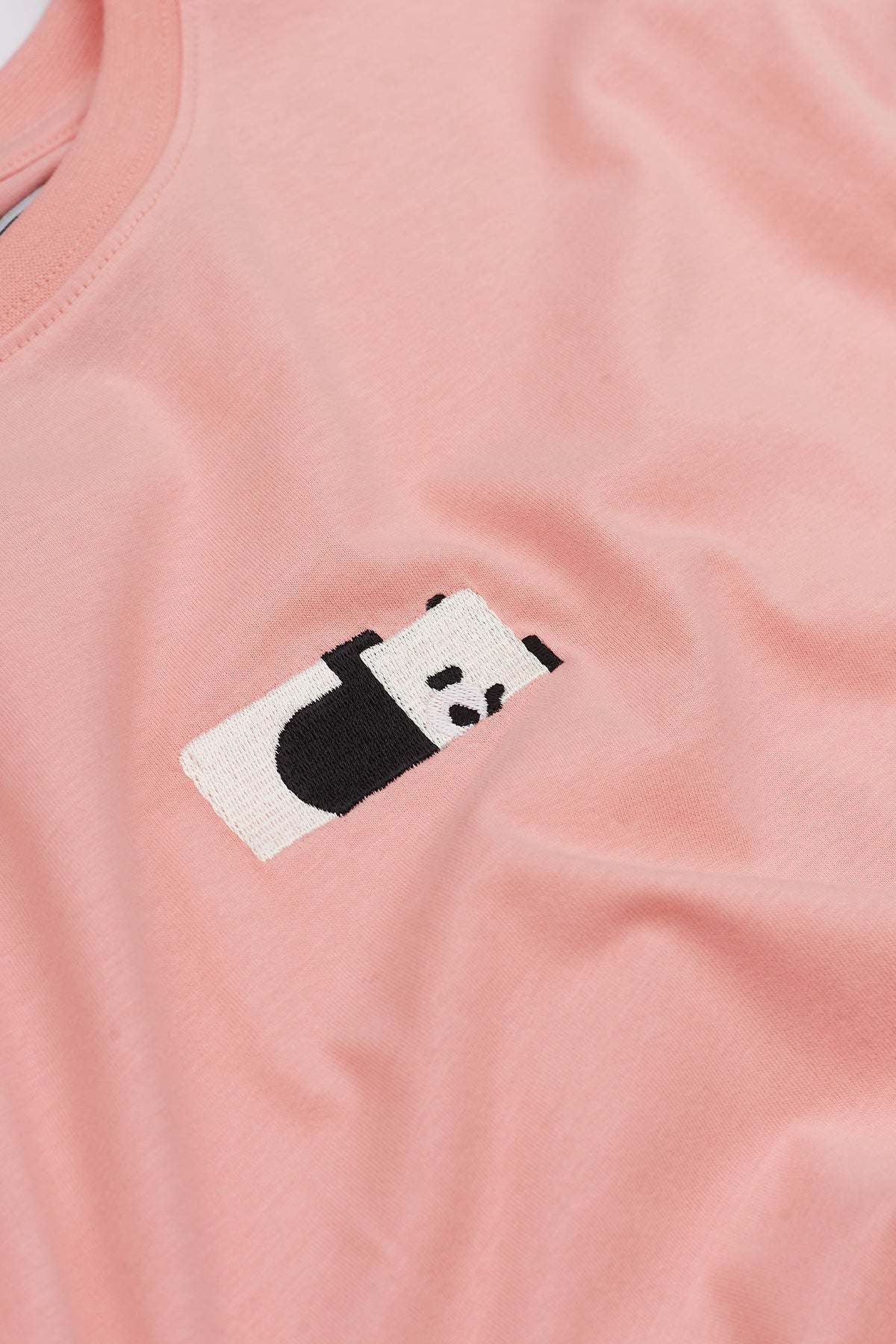 Yatan Panda Soft T-Shirt - Açık Pembe