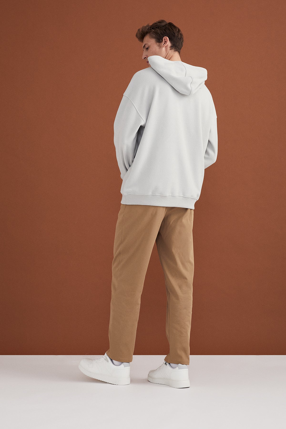 Kanguru Hoodie - Açık Gri