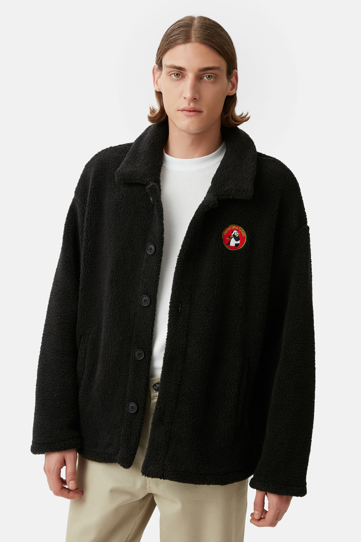 Giant Panda Sherpa Ceket - Siyah