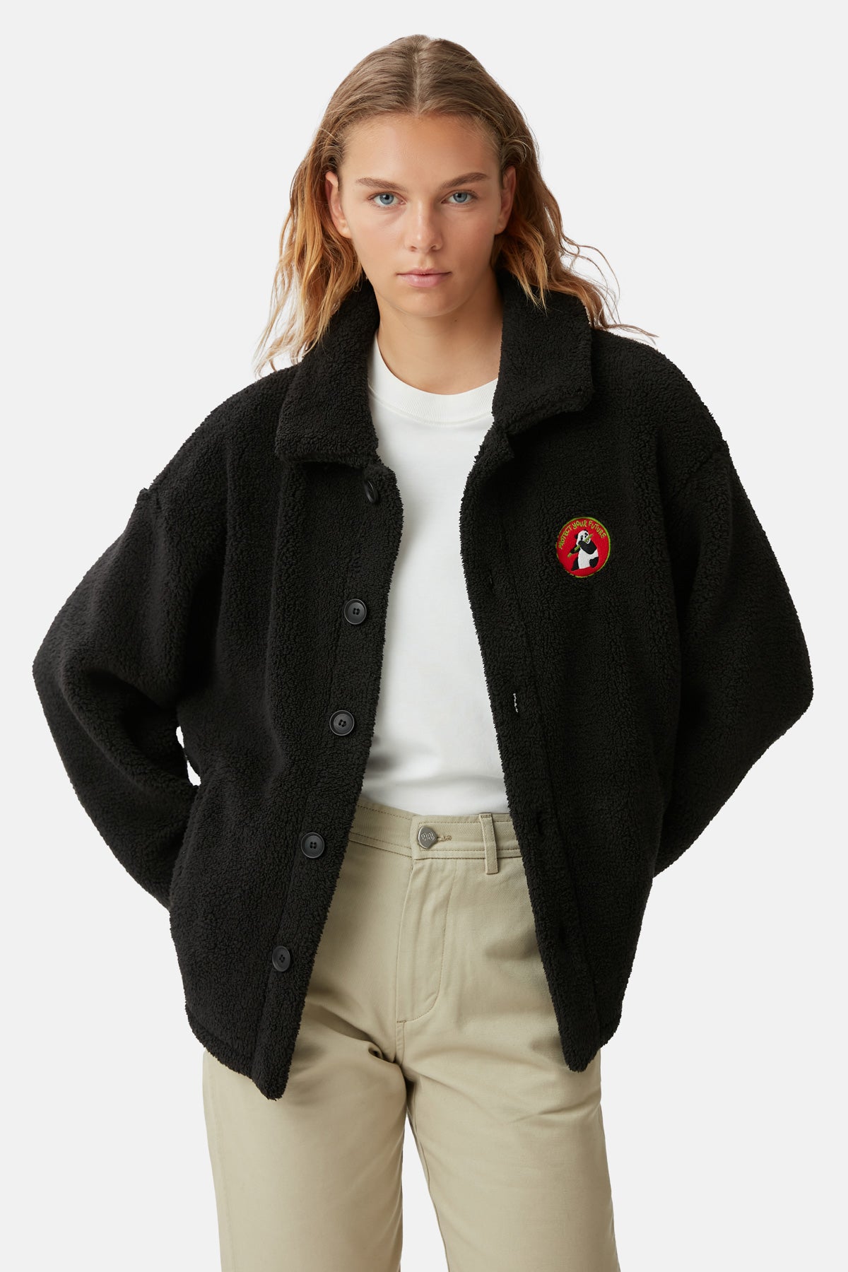 Giant Panda Sherpa Ceket - Siyah