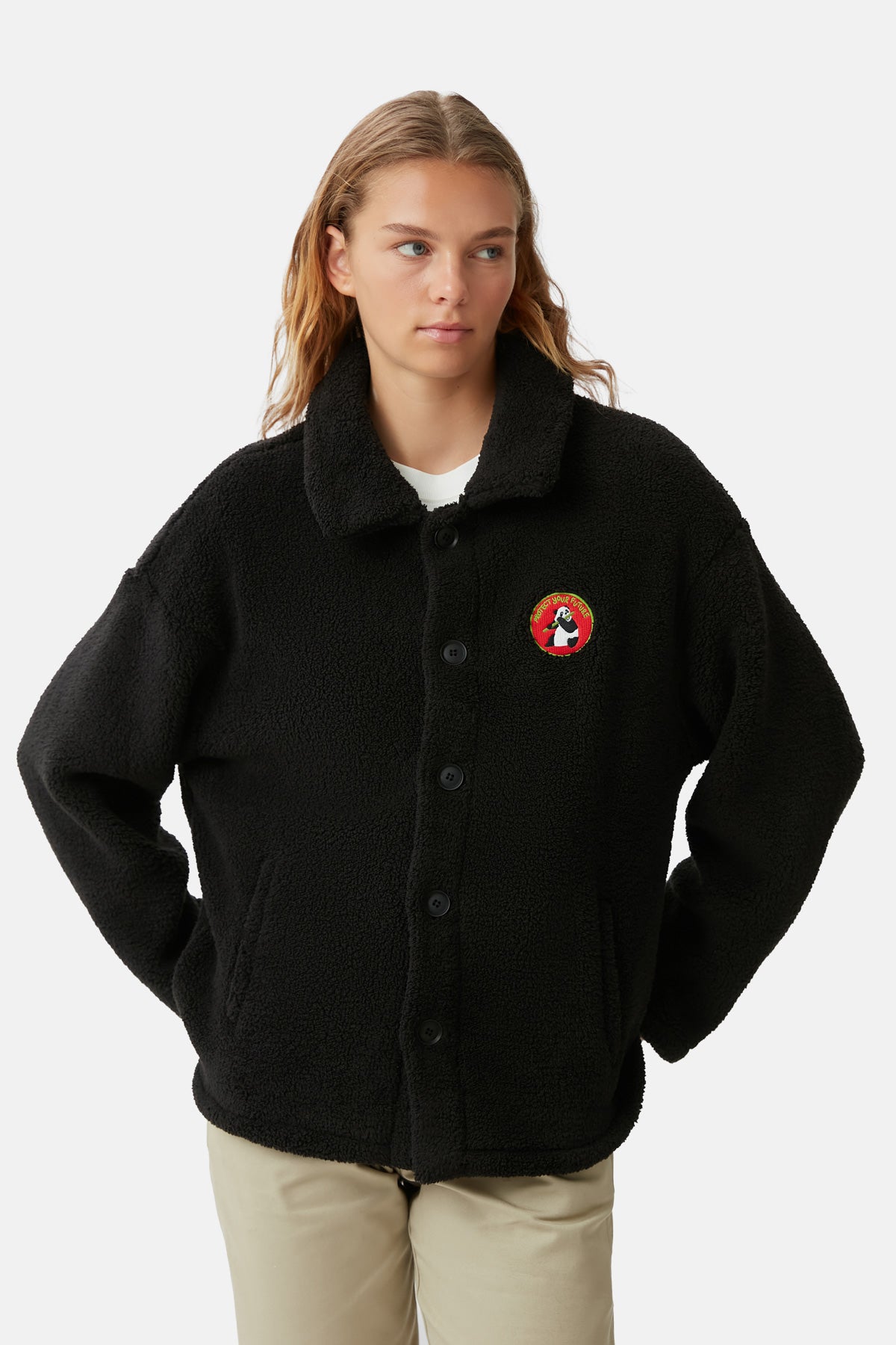 Giant Panda Sherpa Ceket - Siyah