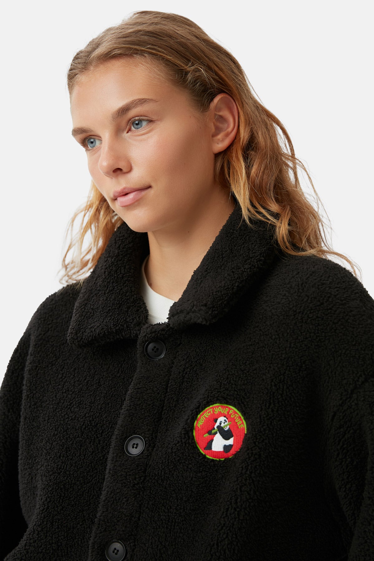 Giant Panda Sherpa Ceket - Siyah