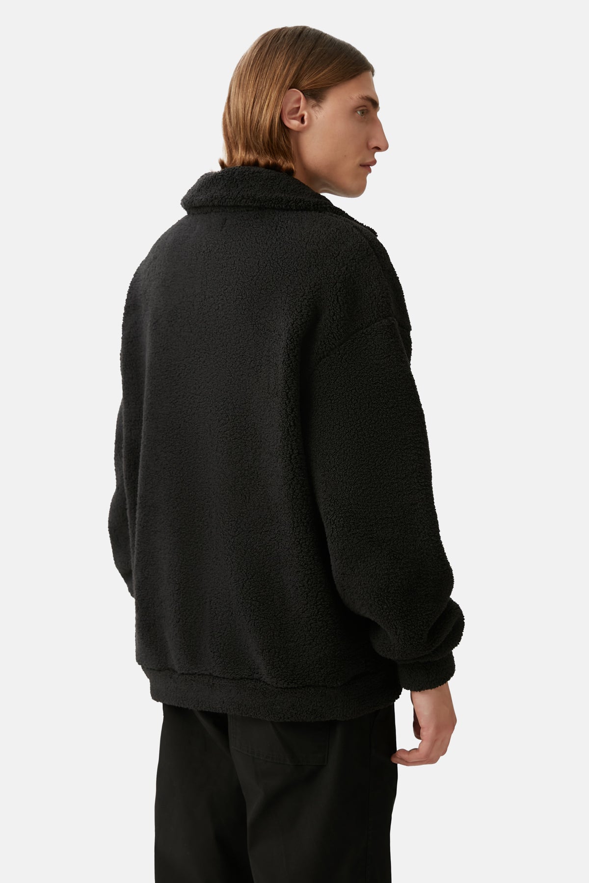Denizatı  Sherpa Quarter-Zip Sweatshirt - Siyah