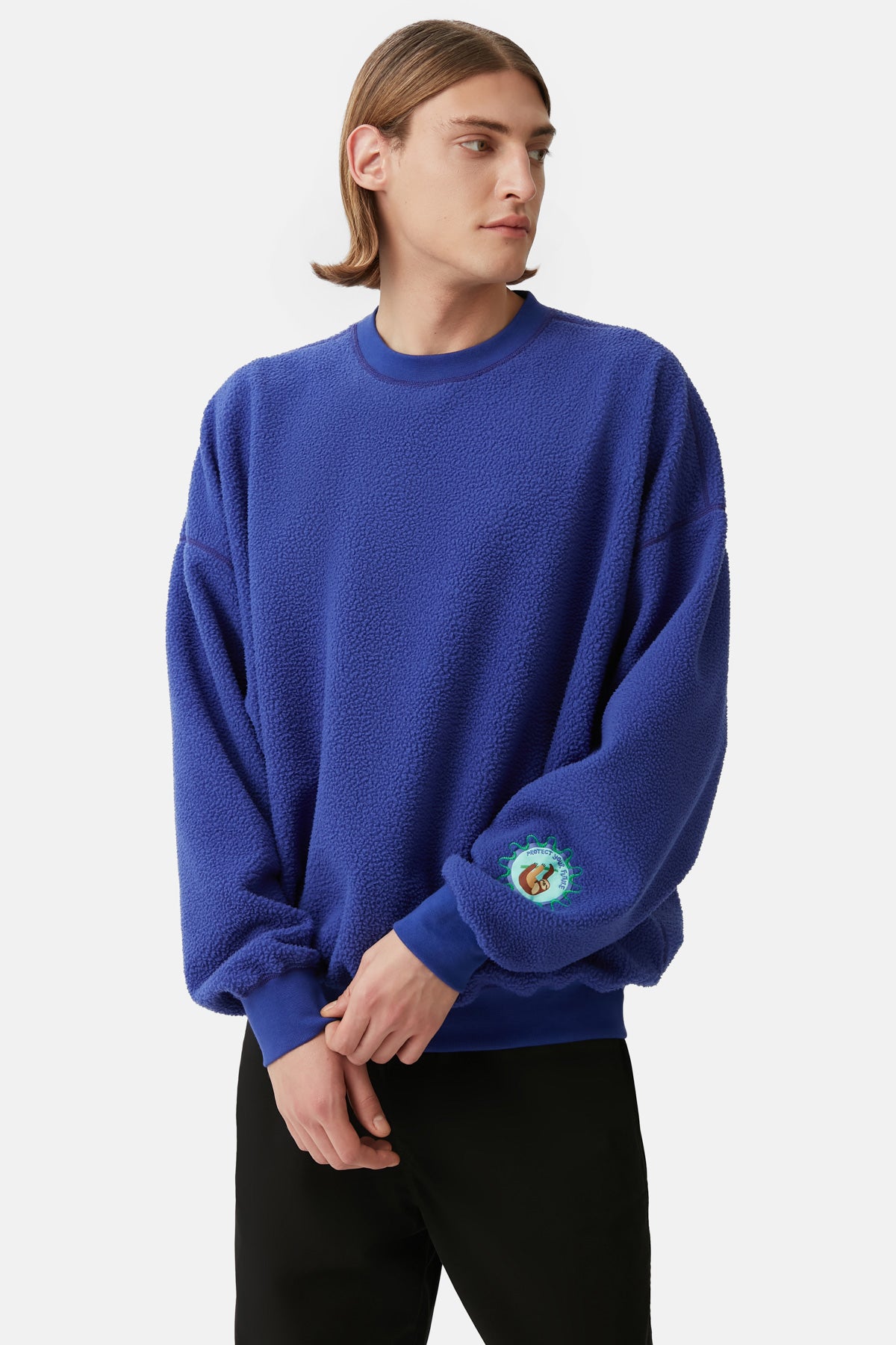 Tembel Hayvan Teddy Sweatshirt - Lacivert