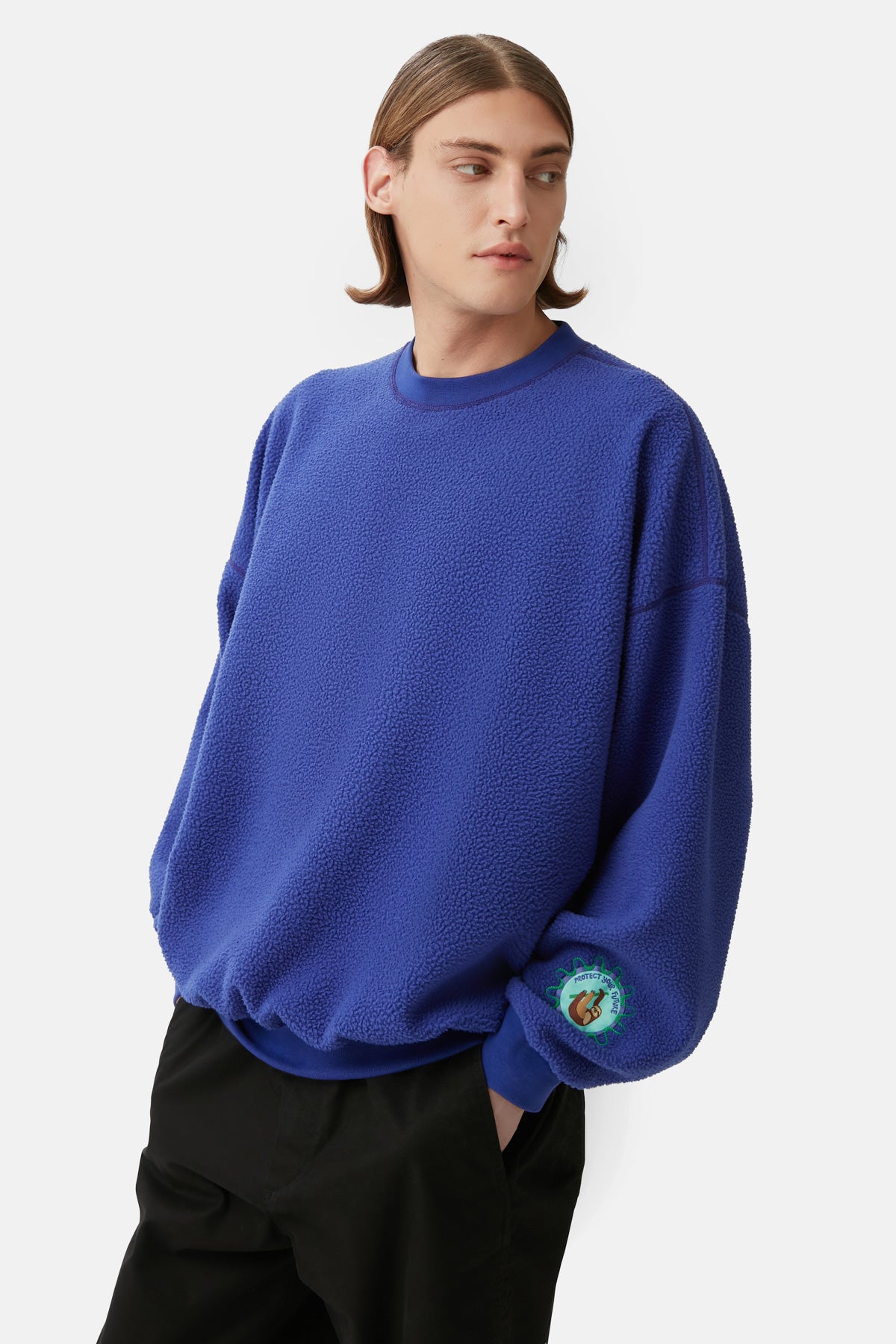 Tembel Hayvan Teddy Sweatshirt - Lacivert