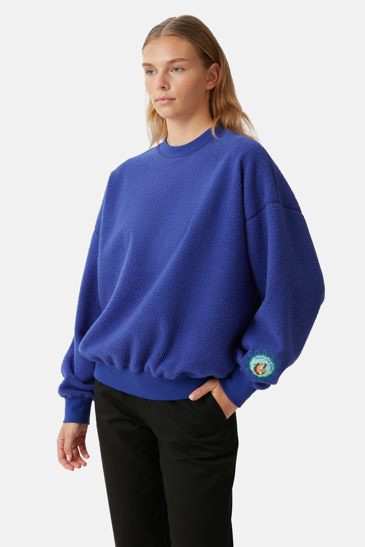 Tembel Hayvan Teddy Sweatshirt - Lacivert